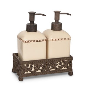 Acanthus Bathroom Set – 2-Piece Dispenser Set with Tray